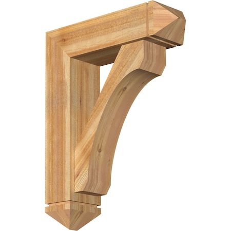 Legacy Arts And Crafts Rough Sawn Bracket W/ Offset Brace, Western Red Cedar, 8W X 28D X 36H